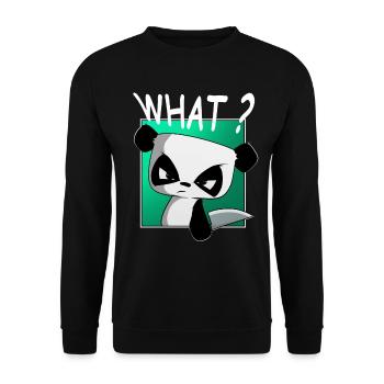 Quoi? drôle de panda, dictons drôles, chemise - Sweat-shirt Unisexe - noir - Devant - Alina (178cm) & Michal (187cm)