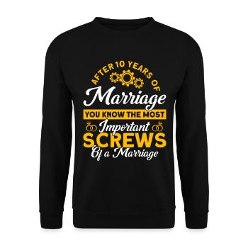 Rose Wedding 10 Years Marriage Gift - Unisex Sweatshirt - black - Front - Alina (178cm) & Michal (187cm)