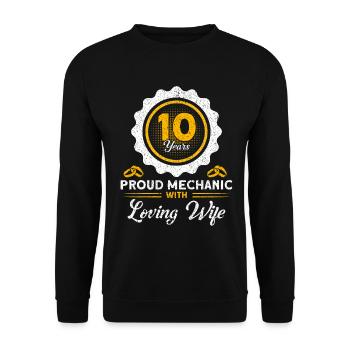 Rose Wedding 10 Years Marriage Gift - Unisex Sweatshirt - black - Front - Alina (178cm) & Michal (187cm)