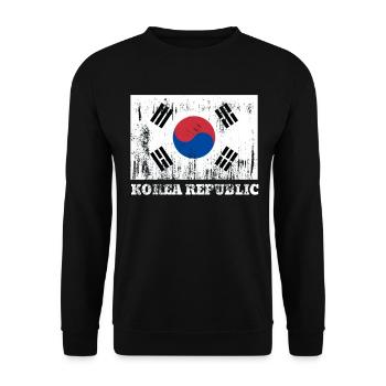Korean Korean Republic Flag Pride Korean Flag - Unisex Pullover - Schwarz - Vorne - Alina (178cm) & Michal (187cm)