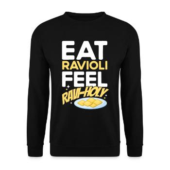 Noodles Noodle Lover Ravioli Cadeau - Sweat-shirt Unisexe - noir - Devant - Alina (178cm) & Michal (187cm)
