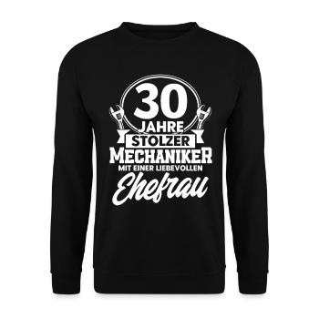 Perlenhochzeit Ehepaar 30. Hochzeitstag Geschenk - Unisex Pullover - Schwarz - Vorne - Alina (178cm) & Michal (187cm)