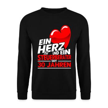 Perlenhochzeit Ehepaar 30. Hochzeitstag Geschenk - Unisex Pullover - Schwarz - Vorne - Alina (178cm) & Michal (187cm)