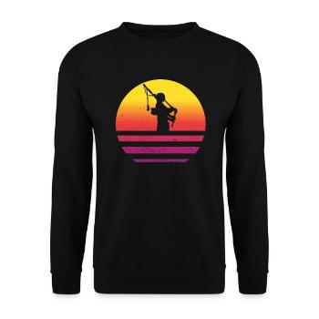 Cornemuses rétro - Sweat-shirt Unisexe - noir - Devant - Alina (178cm) & Michal (187cm)
