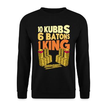 Kubb 10 Kubbs 6 Stöcke 1 König Geschenk - Unisex Pullover - Schwarz - Vorne - Alina (178cm) & Michal (187cm)