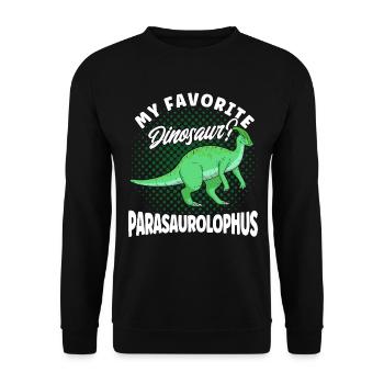 Parasaurolophus Dinosaur Lover Gift - Unisex Sweatshirt - black - Front - Alina (178cm) & Michal (187cm)