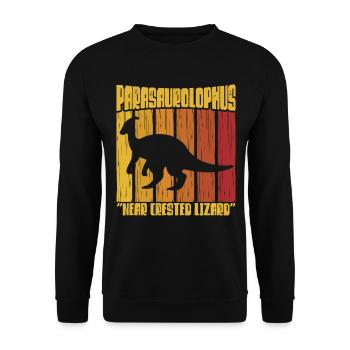 Parasaurolophus Dinosaur Lover Gift - Unisex Sweatshirt - black - Front - Alina (178cm) & Michal (187cm)
