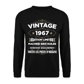 Vintage 1967 Édition Limitée - Sweat-shirt Unisexe - noir - Devant - Alina (178cm) & Michal (187cm)