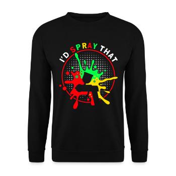 Fahrzeuglackierer Das würde ich sprühen Geschenk - Unisex Pullover - Schwarz - Vorne - Alina (178cm) & Michal (187cm)