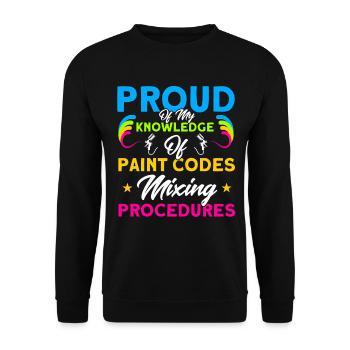 Fahrzeuglackierer Wissen über Farbcodes Geschenk - Unisex Pullover - Schwarz - Vorne - Alina (178cm) & Michal (187cm)