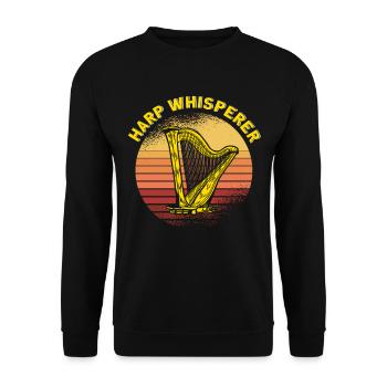 Harpiste Harp Whisperer Cadeau - Sweat-shirt Unisexe - noir - Devant - Alina (178cm) & Michal (187cm)