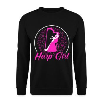 Harpiste Harpiste Joueur De Harpe Professeur Orchestre - Sweat-shirt Unisexe - noir - Devant - Alina (178cm) & Michal (187cm)
