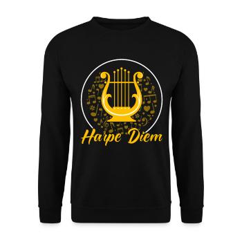 Harpiste Harpiste Joueur De Harpe Professeur Orchestre - Sweat-shirt Unisexe - noir - Devant - Alina (178cm) & Michal (187cm)