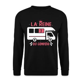 La Reine Du Camping Campeuse - Sweat-shirt Unisexe - noir - Devant - Alina (178cm) & Michal (187cm)