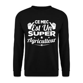 Ce Mec est Un Super Agriculteur Cadeau Humour - Sweat-shirt Unisexe - noir - Devant - Alina (178cm) & Michal (187cm)