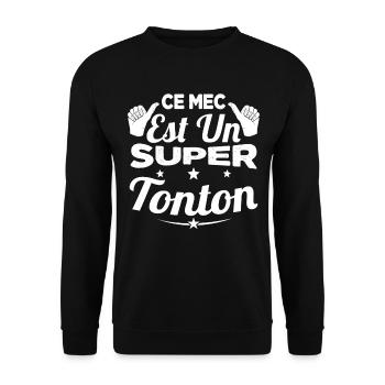 Cadeau Ce Mec Est Un Super Tonton Oncle - Sweat-shirt Unisexe - noir - Devant - Alina (178cm) & Michal (187cm)