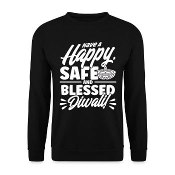 Diwali Hindus Sikh Fest der Lichter Geschenk - Unisex Pullover - Schwarz - Vorne - Alina (178cm) & Michal (187cm)