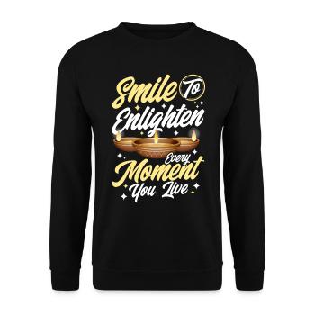Diwali Hindus Sikh Festival of Lights Gift - Unisex Sweatshirt - black - Front - Alina (178cm) & Michal (187cm)