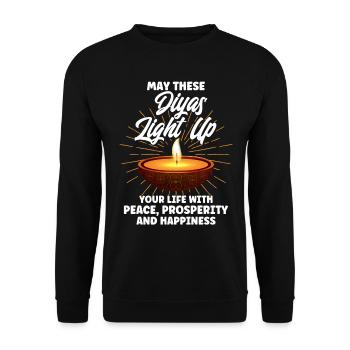 Diwali Hindus Sikh Festival of Lights Gift - Unisex Sweatshirt - black - Front - Alina (178cm) & Michal (187cm)
