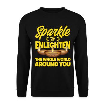 Diwali Hindus Sikh Festival of Lights Gift - Unisex Sweatshirt - black - Front - Alina (178cm) & Michal (187cm)