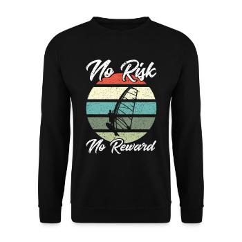 Surfer Windsurfer Windsurfen Surfen Geschenk - Unisex Pullover - Schwarz - Vorne - Alina (178cm) & Michal (187cm)