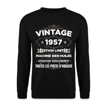Vintage 1957 Edition Limitée - Sweat-shirt Unisexe - noir - Devant - Alina (178cm) & Michal (187cm)