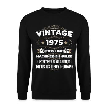 Vintage 1975 Edition Limitée - Sweat-shirt Unisexe - noir - Devant - Alina (178cm) & Michal (187cm)