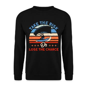 Kiteboarder Kitesurfer Kiten Kiteboard Geschenk - Unisex Pullover - Schwarz - Vorne - Alina (178cm) & Michal (187cm)