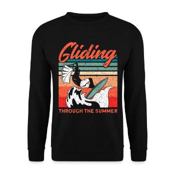 Kiteboarder Kitesurfer Kiten Kiteboard Geschenk - Unisex Pullover - Schwarz - Vorne - Alina (178cm) & Michal (187cm)