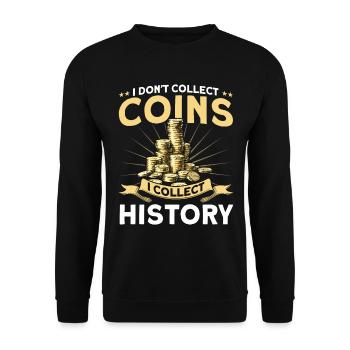 Collection de pièces Je collectionne l’histoire Cadeau - Sweat-shirt Unisexe - noir - Devant - Alina (178cm) & Michal (187cm)