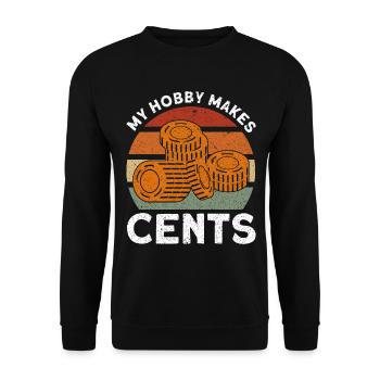 Collectionner des pièces Mon passe-temps jette des cents sur le cadeau - Sweat-shirt Unisexe - noir - Devant - Alina (178cm) & Michal (187cm)