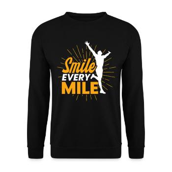 Runner Half Marathon Jogging Gift - Unisex Sweatshirt - black - Front - Alina (178cm) & Michal (187cm)