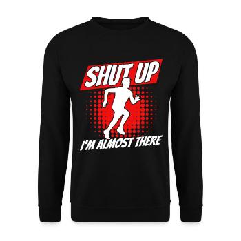 Jogging Running Runner Gift - Unisex Sweatshirt - black - Front - Alina (178cm) & Michal (187cm)