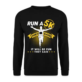 Half Marathon Running Jogger Gift - Unisex Sweatshirt - black - Front - Alina (178cm) & Michal (187cm)