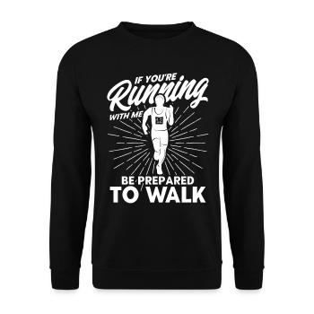 Semi-marathon Jogging Running Cadeau - Sweat-shirt Unisexe - noir - Devant - Alina (178cm) & Michal (187cm)