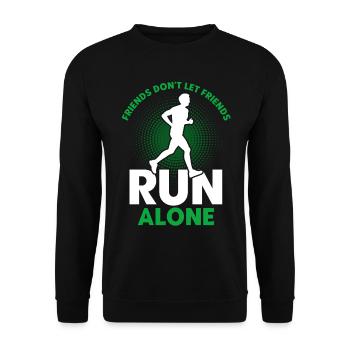 Running Jogger Runner Gift - Unisex Sweatshirt - black - Front - Alina (178cm) & Michal (187cm)