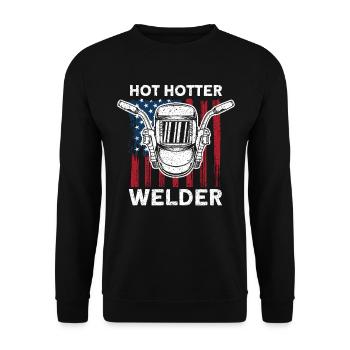 Welding Hot Hot Welder Gift - Unisex Sweatshirt - black - Front - Alina (178cm) & Michal (187cm)