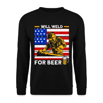 Soudeur SOUDEUR USA Cadeau patriotique - Sweat-shirt Unisexe - noir - Devant - Alina (178cm) & Michal (187cm)