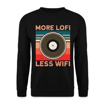 LP Collector Vinyl Record Collector Collector Cadeau - Sweat-shirt Unisexe - noir - Devant - Alina (178cm) & Michal (187cm)