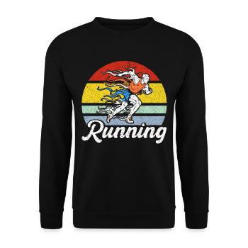 Half Marathon Running Jogging Gift - Unisex Sweatshirt - black - Front - Alina (178cm) & Michal (187cm)