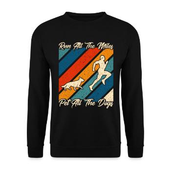 Half Marathon Jogging Running Gift - Unisex Sweatshirt - black - Front - Alina (178cm) & Michal (187cm)