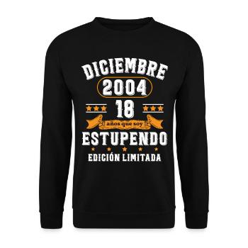 18 Ans Anniversaire Vintage Né(e) en Décembre 2004 - Sweat-shirt Unisexe - noir - Devant - Alina (178cm) & Michal (187cm)
