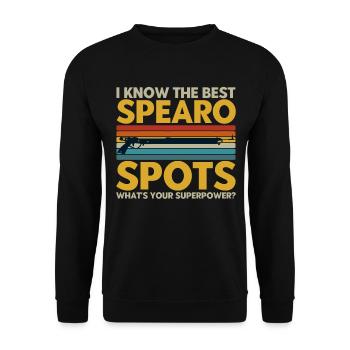 Spearfishers The Best Spearfisher Spots - Unisex Sweatshirt - black - Front - Alina (178cm) & Michal (187cm)