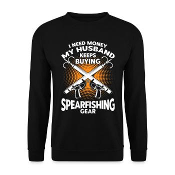 Spearfishing Freediver Spearfisher Fisherman - Unisex Sweatshirt - black - Front - Alina (178cm) & Michal (187cm)