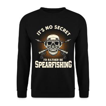 Spearfishing Freediver Spearfisher Fisherman - Unisex Sweatshirt - black - Front - Alina (178cm) & Michal (187cm)