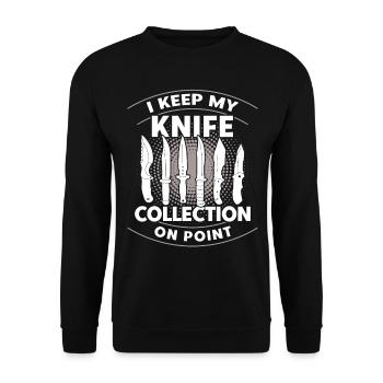 Blacksmith Knife Collection Knife Forge Gift - Unisex Sweatshirt - black - Front - Alina (178cm) & Michal (187cm)