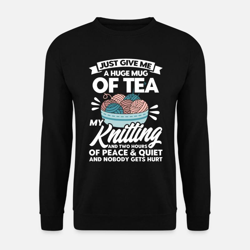 Stricken Stoff Stricken Garn stricken Geschenk - Unisex Pullover - Schwarz