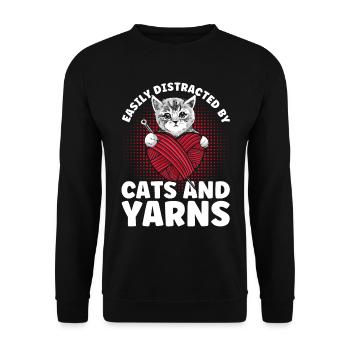 Knitting Knitting Knitting Lovers Gift - Unisex Sweatshirt - black - Front - Alina (178cm) & Michal (187cm)
