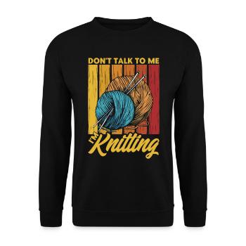 Garn stricken Stricken Stricken Liebhaber Geschenk - Unisex Pullover - Schwarz - Vorne - Alina (178cm) & Michal (187cm)