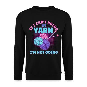 Knitting Yarn Knitting Knitting Fabric Gift - Unisex Sweatshirt - black - Front - Alina (178cm) & Michal (187cm)